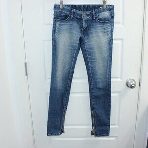 Black by‎ Moussy Jeans Size 25 Low Rise Skinny Zip Hem